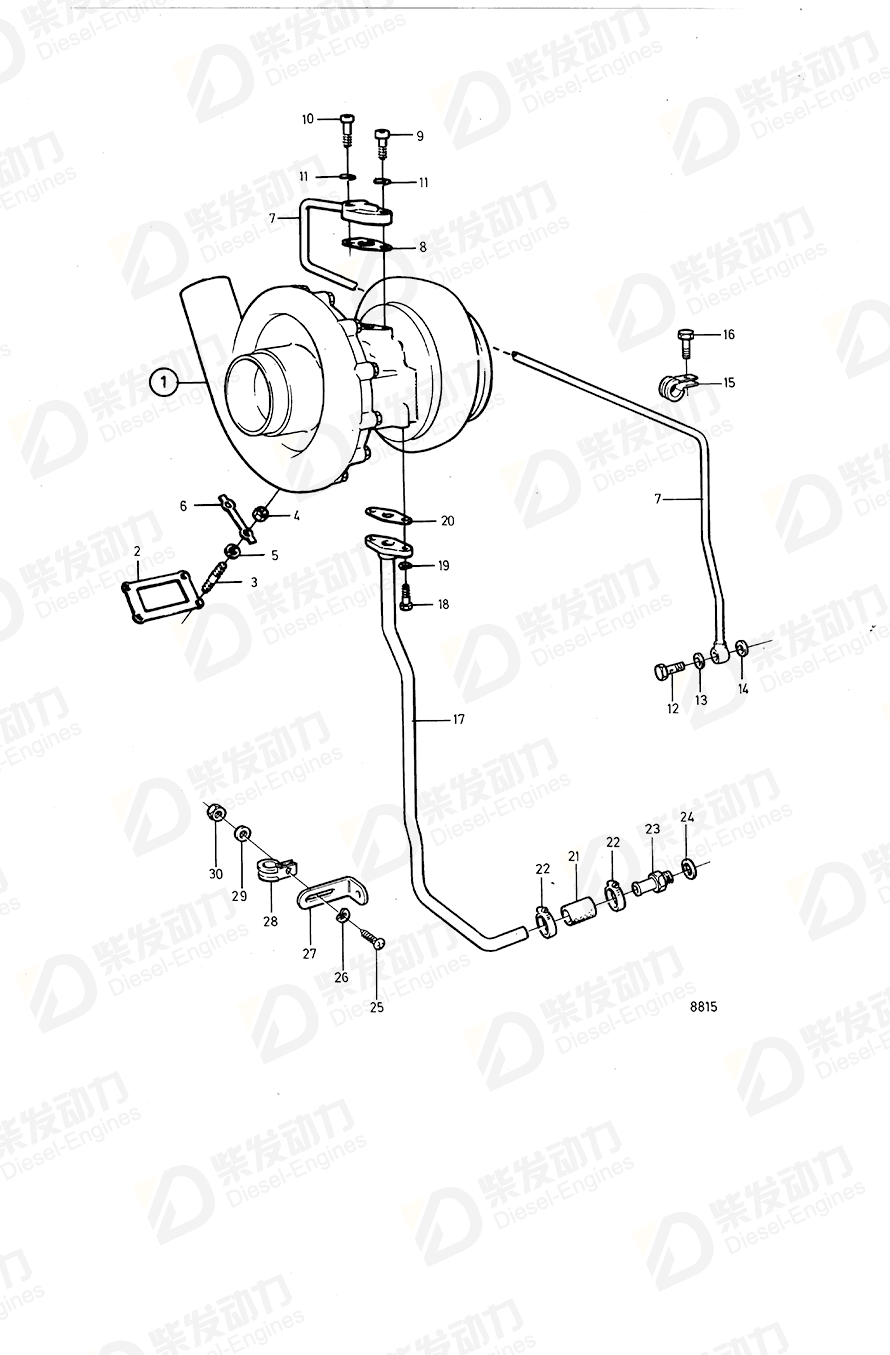 VOLVO Turbocharger 864592 Drawing